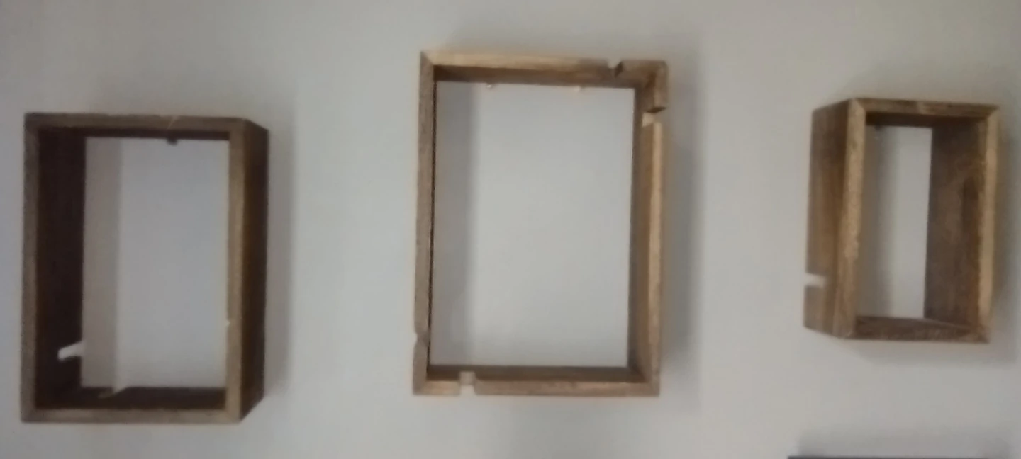 Set of 3 Rustic Wooden Wall Shelves
