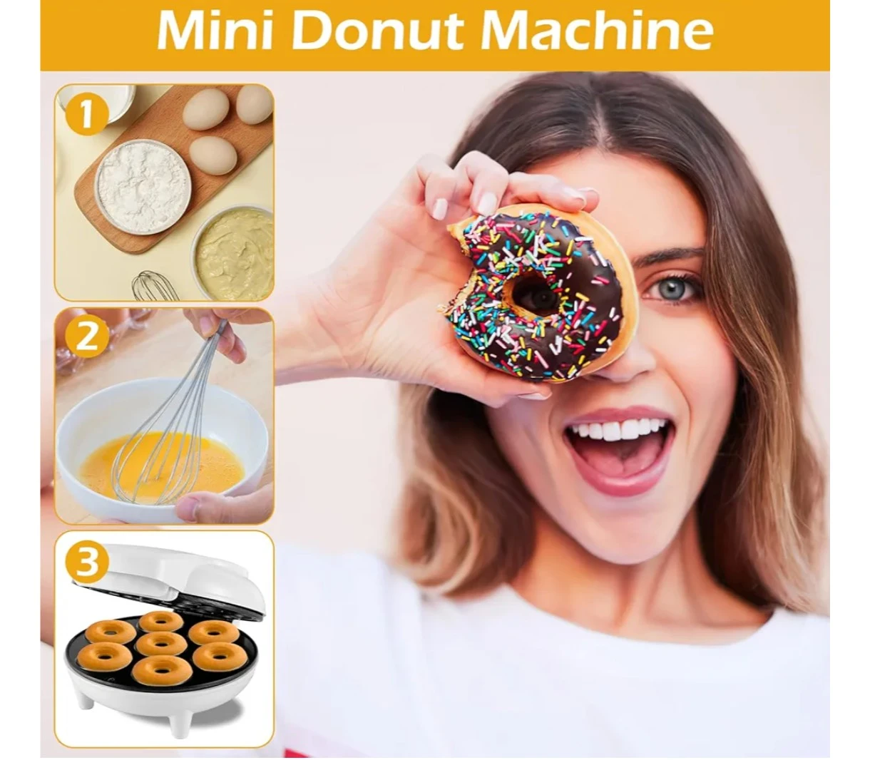Brand New Mini Donut Maker - Makes 7 Donuts - photo 3