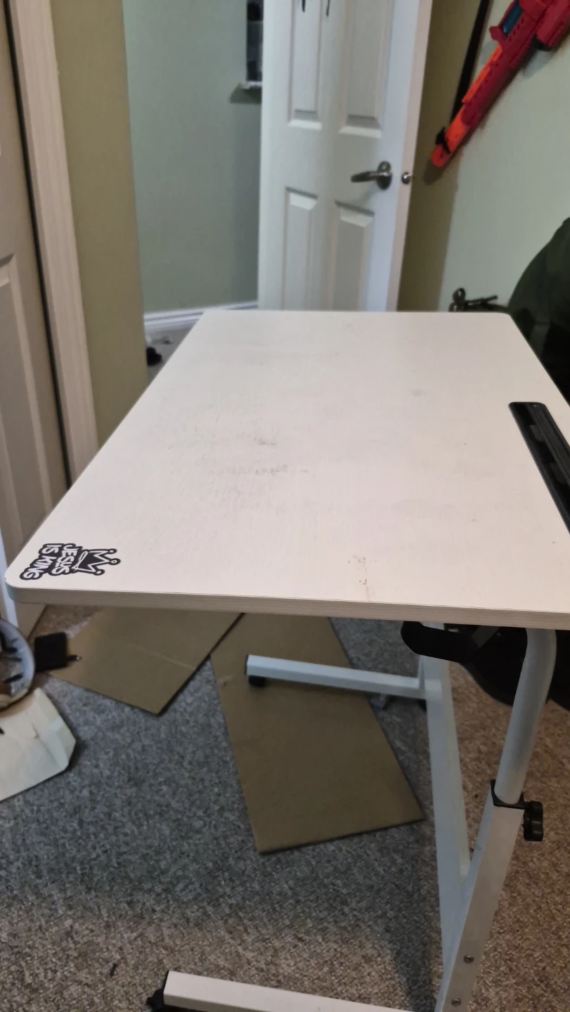 Adjustable Height White Rolling Desk - photo 2