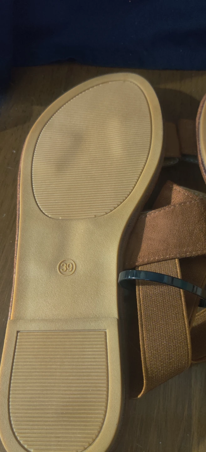 Women's Brown Suede Elastic Strap Sandals Size 39 - photo 2