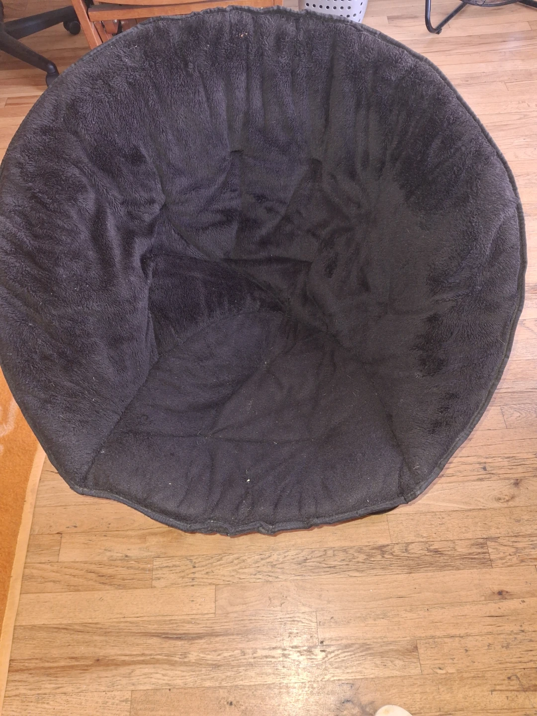 Black Faux Fur Moon Chair