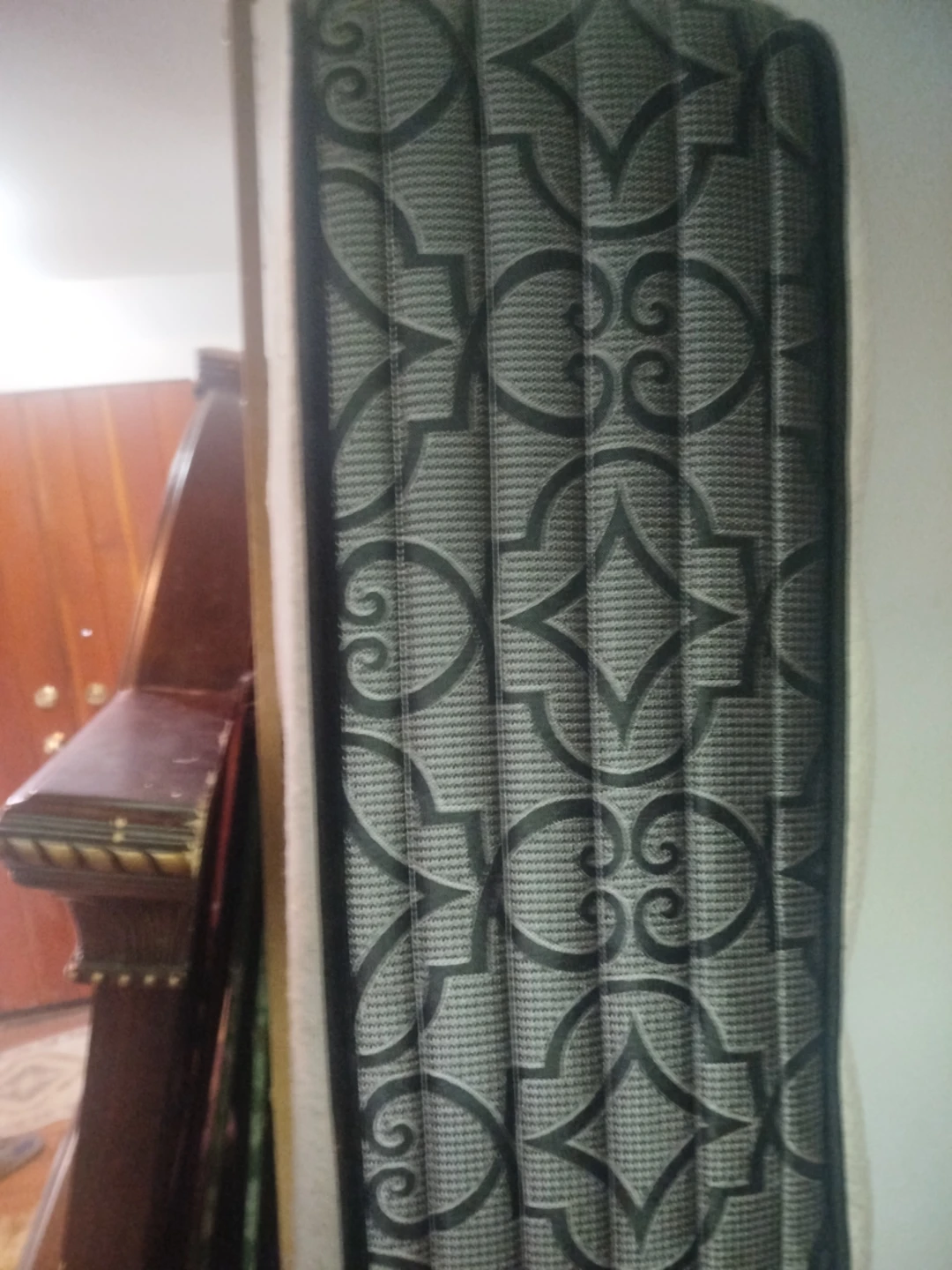 Dark Wood Tufted Headboard and Footboard - photo 5