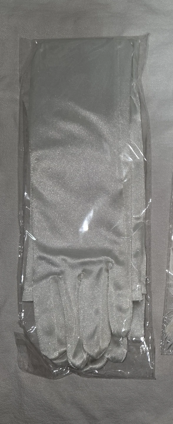 White Satin Gloves