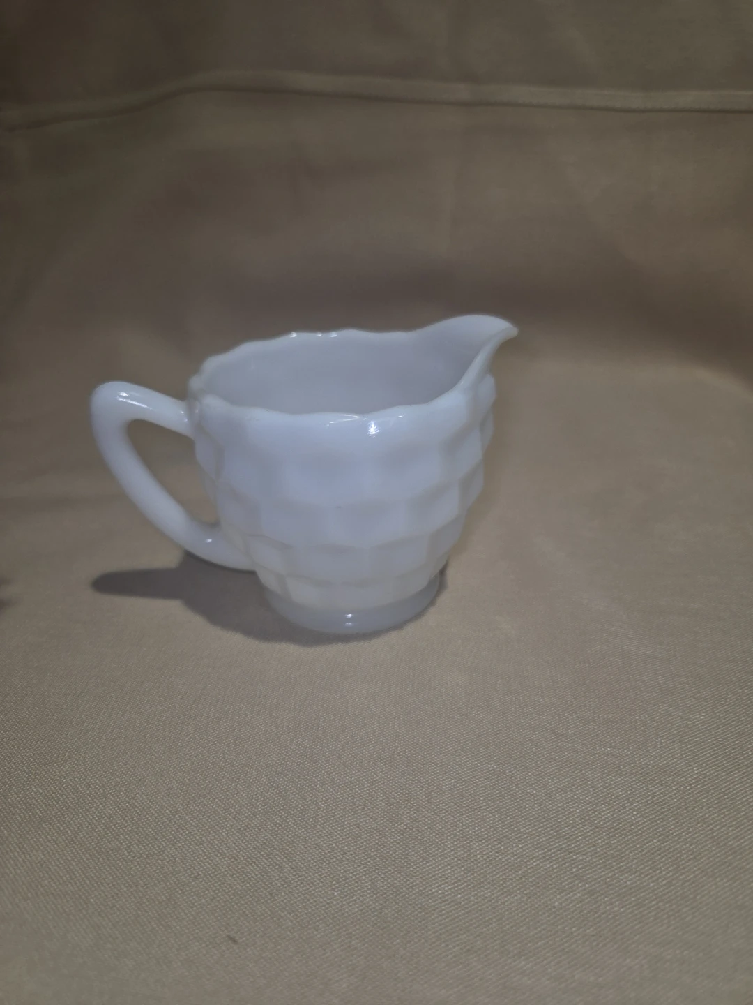 White Milk Glass Honeycomb Creamer Pitcher - photo 4
