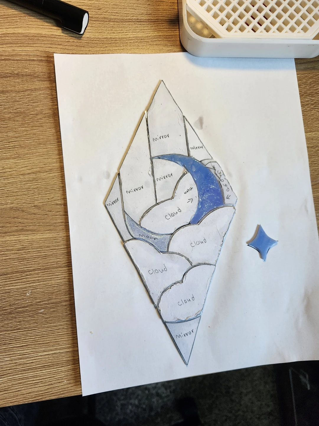 Stained Glass Moon and Clouds Suncatcher - photo 4