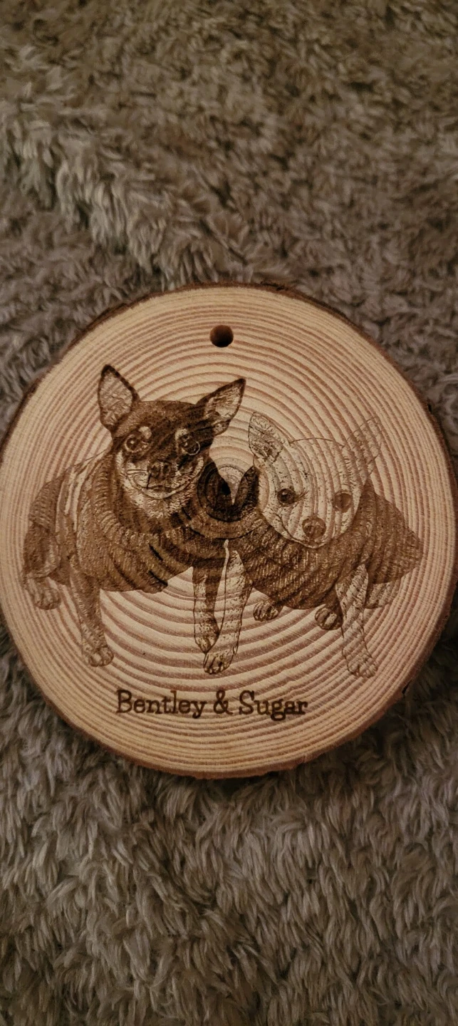 Wood Slice Pet Portrait Ornament