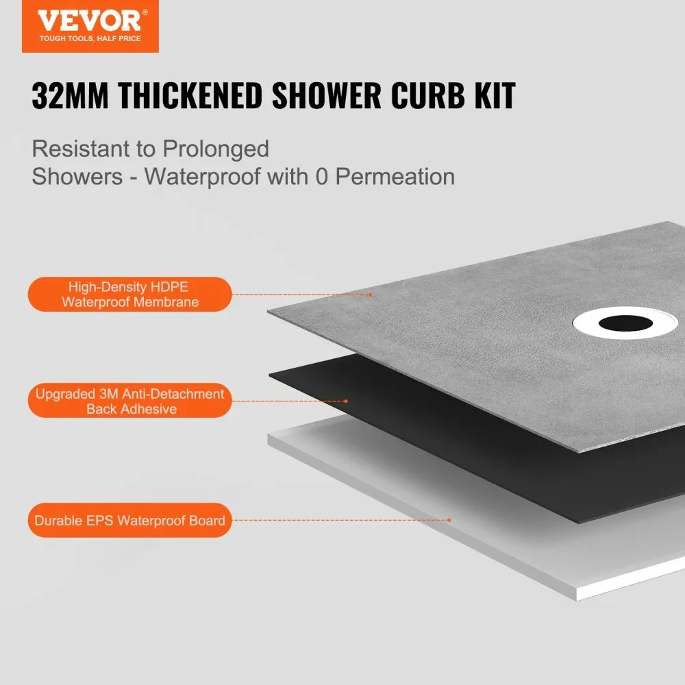 VEVOR 72" x 72" complete waterproof shower kit. - photo 2