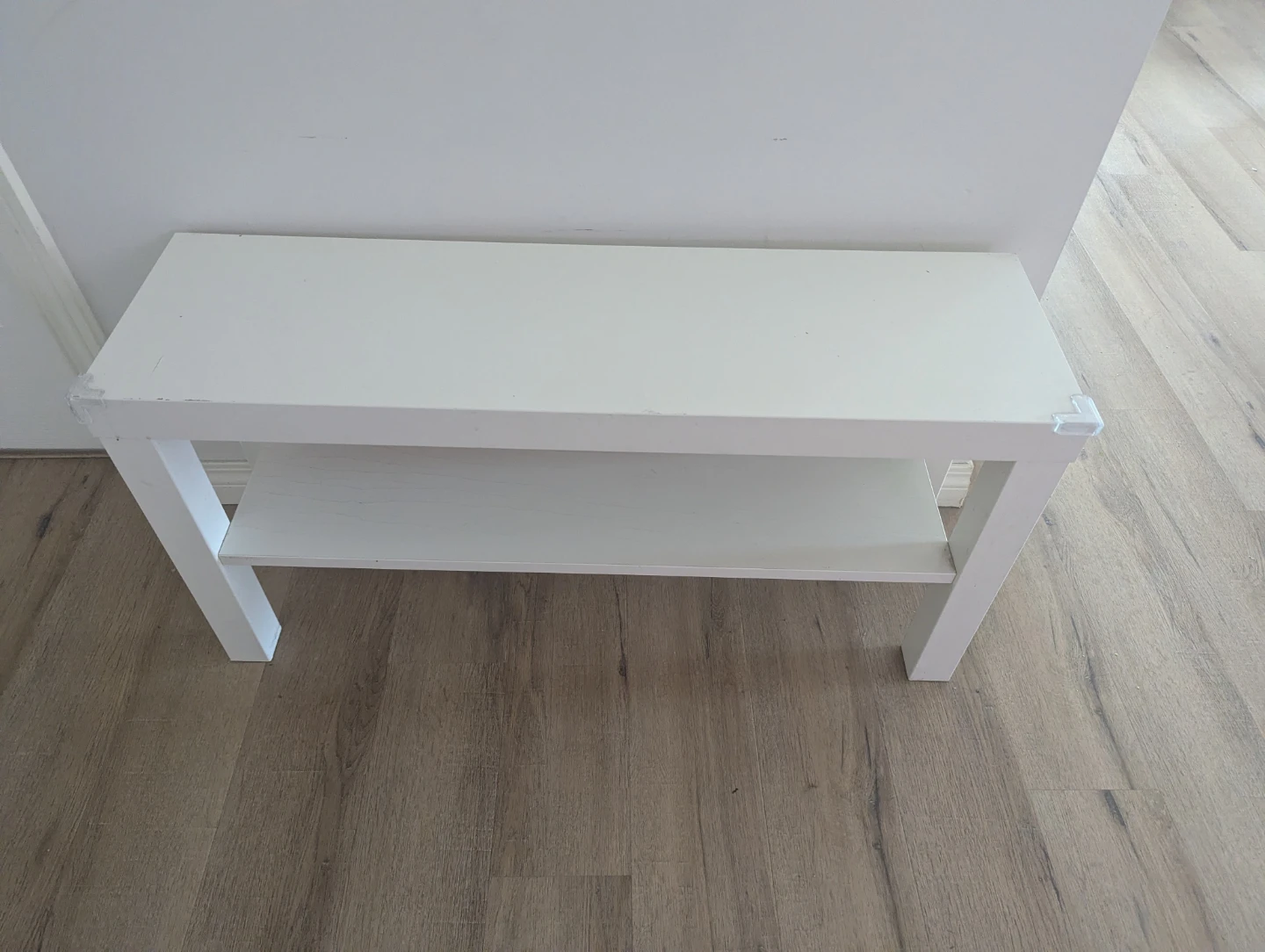 White Two-Tiered Bench