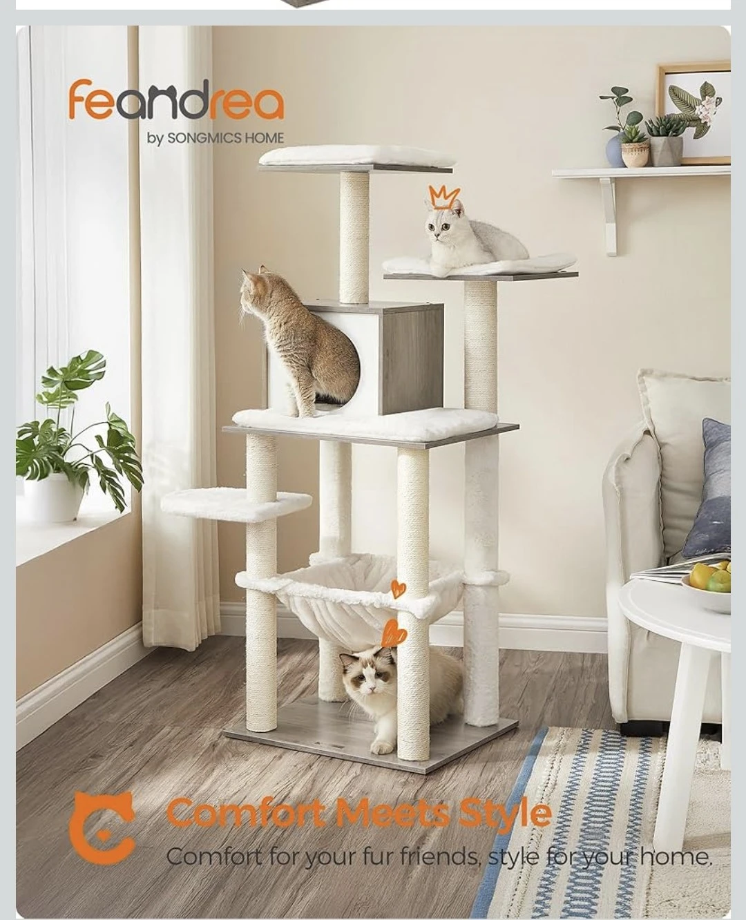 Feandrea Cat Tree for Up to 4 Cats