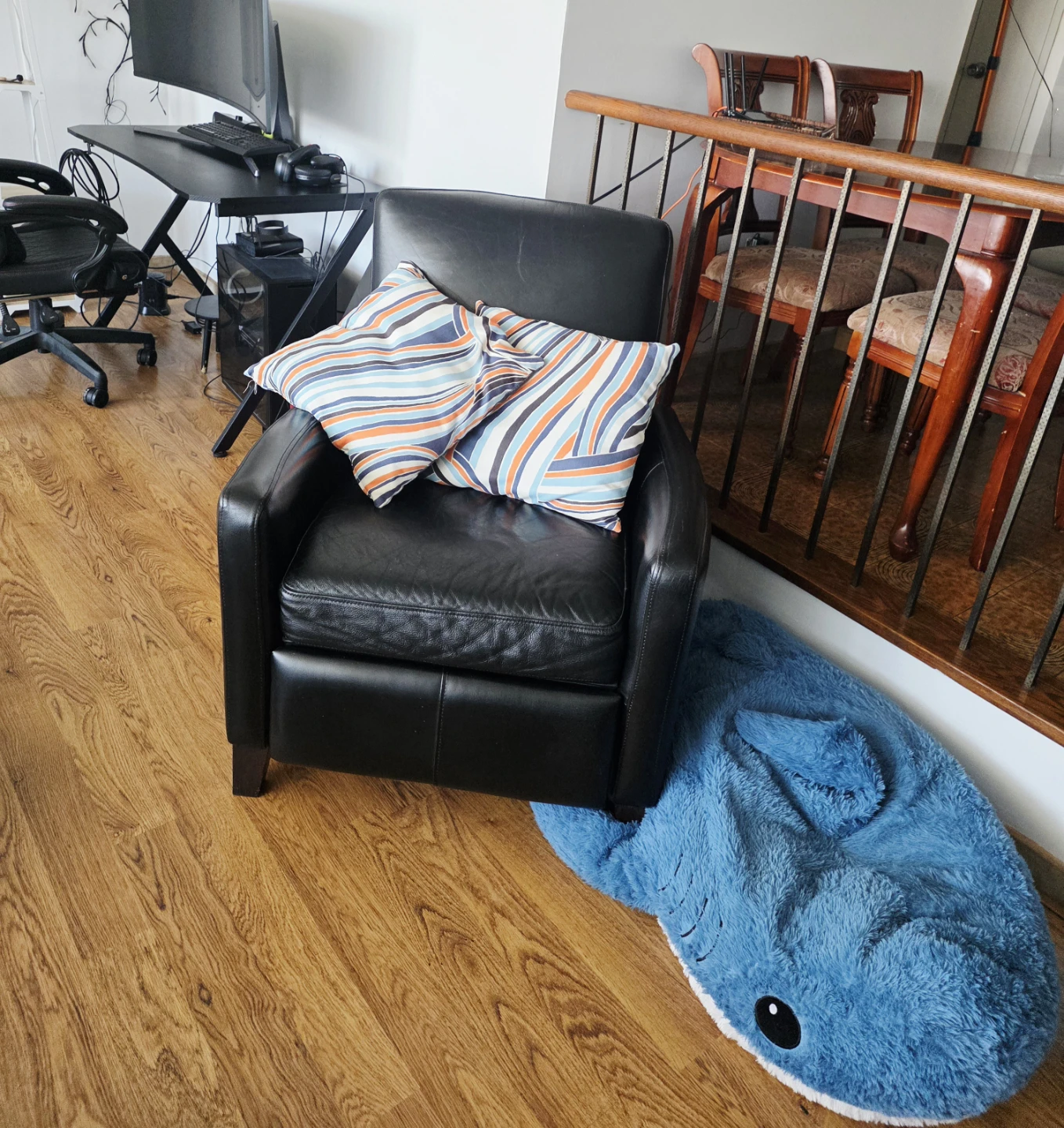 Black Leather Recliner Armchair