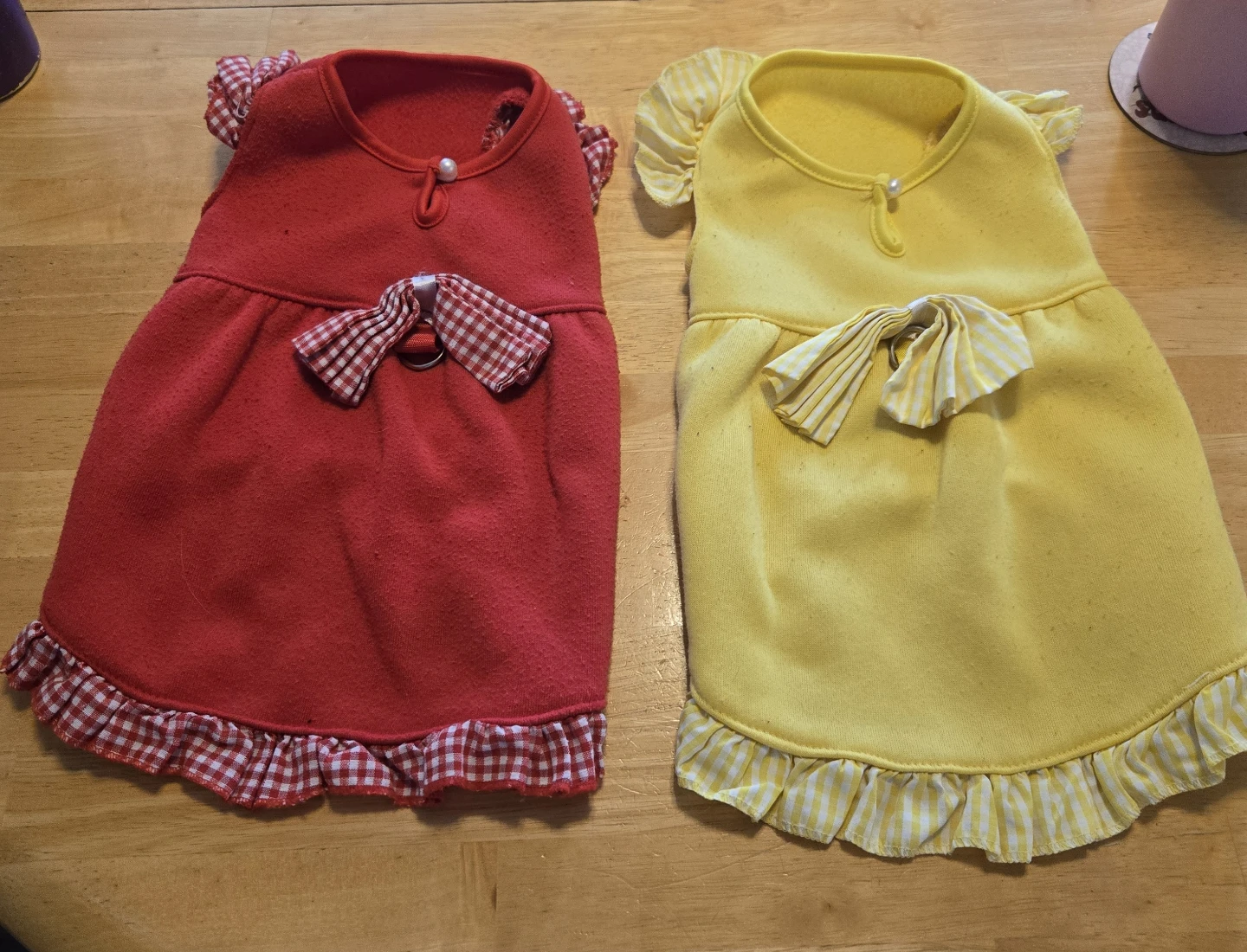 Two Dog Dresses - Red & Yellow
