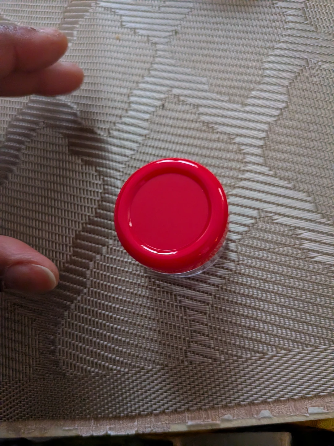Small Clear Jar with Red Lid