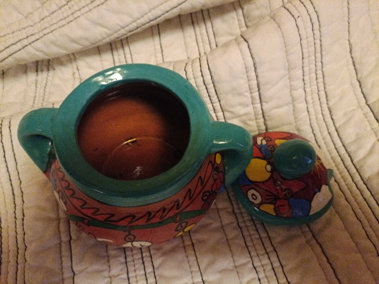 Ceramic Sugar Bowl , Mexican folk art  talavera , Azucarera - photo 2