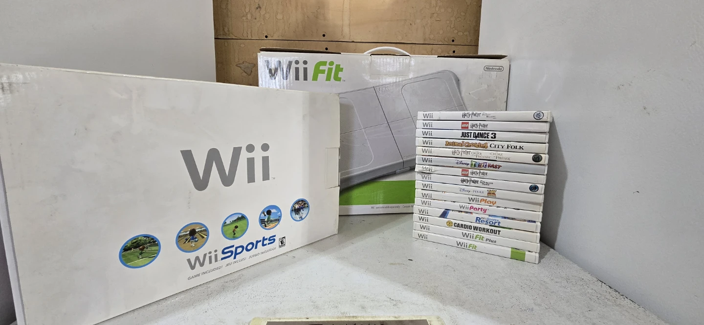 Nintendo Wii Console with Wii Fit Balance Board & Games
