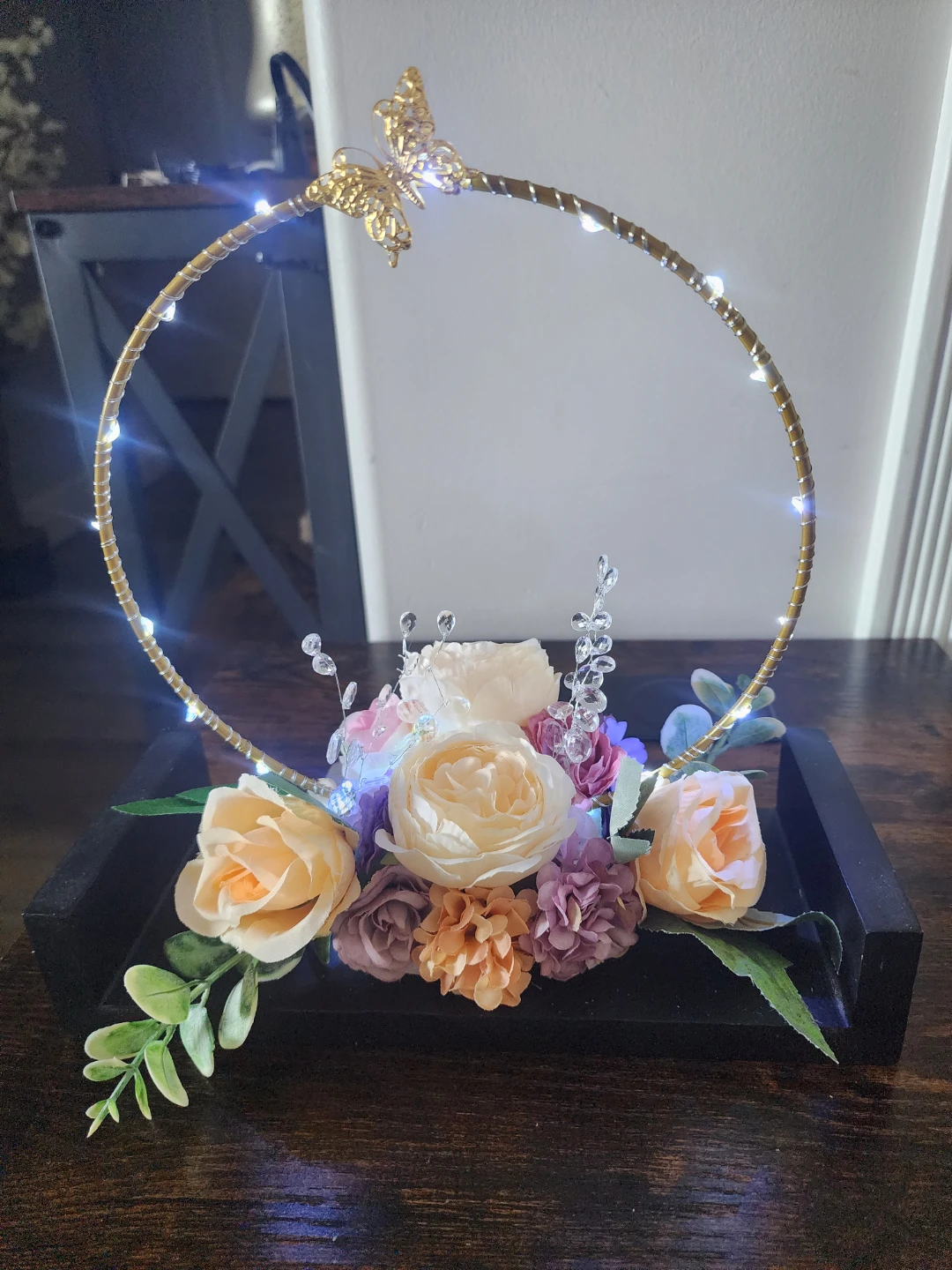 Artificial Flower Arrangement with Lights