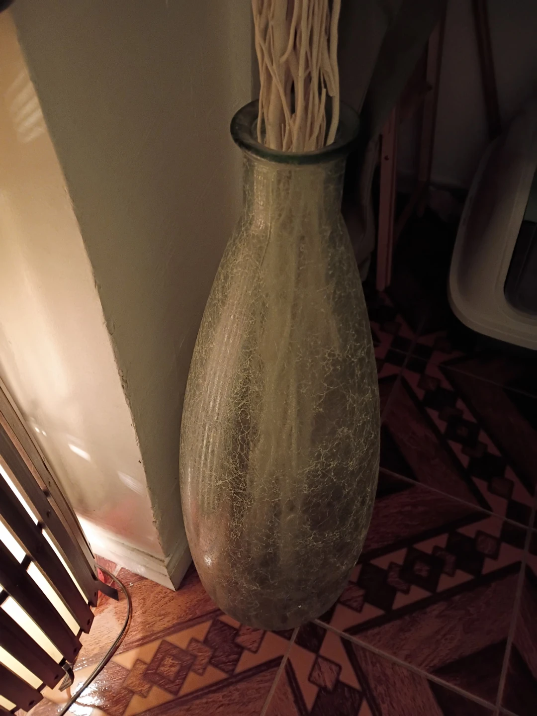 Crackled Glass Vase