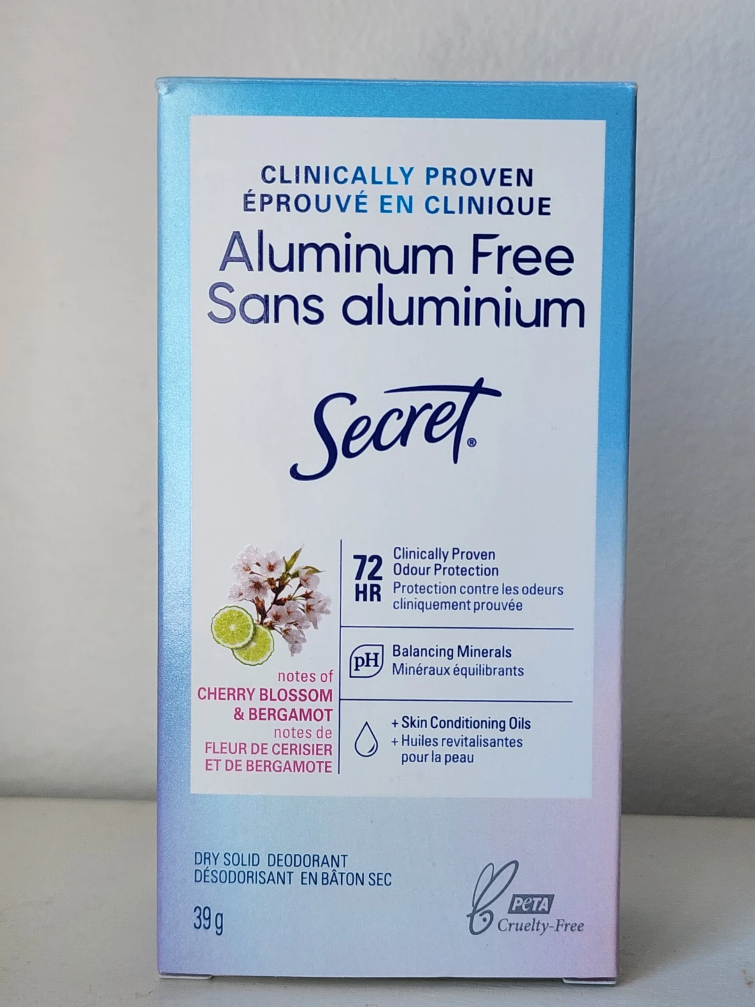 Secret Aluminum Free Dry Deodorant Stick * Cherry & Bergamot*NEW