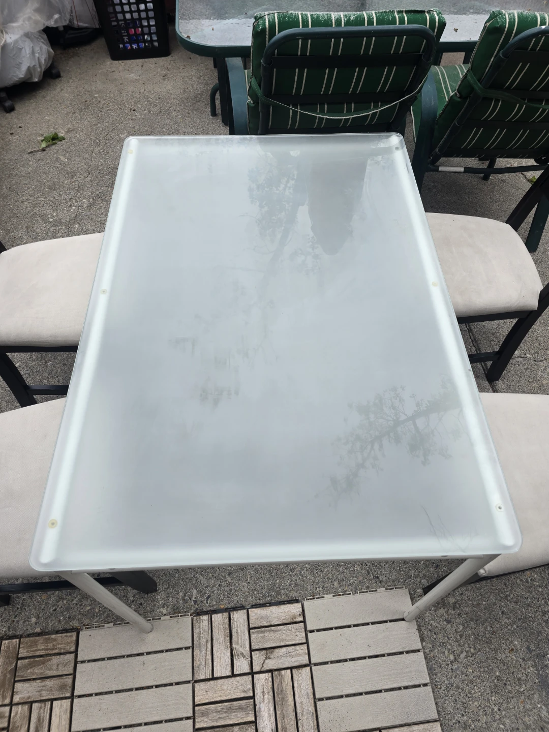 LYRESTAD Table frosted glass, white - IKEAPEDIA and 4 chairs - photo 3
