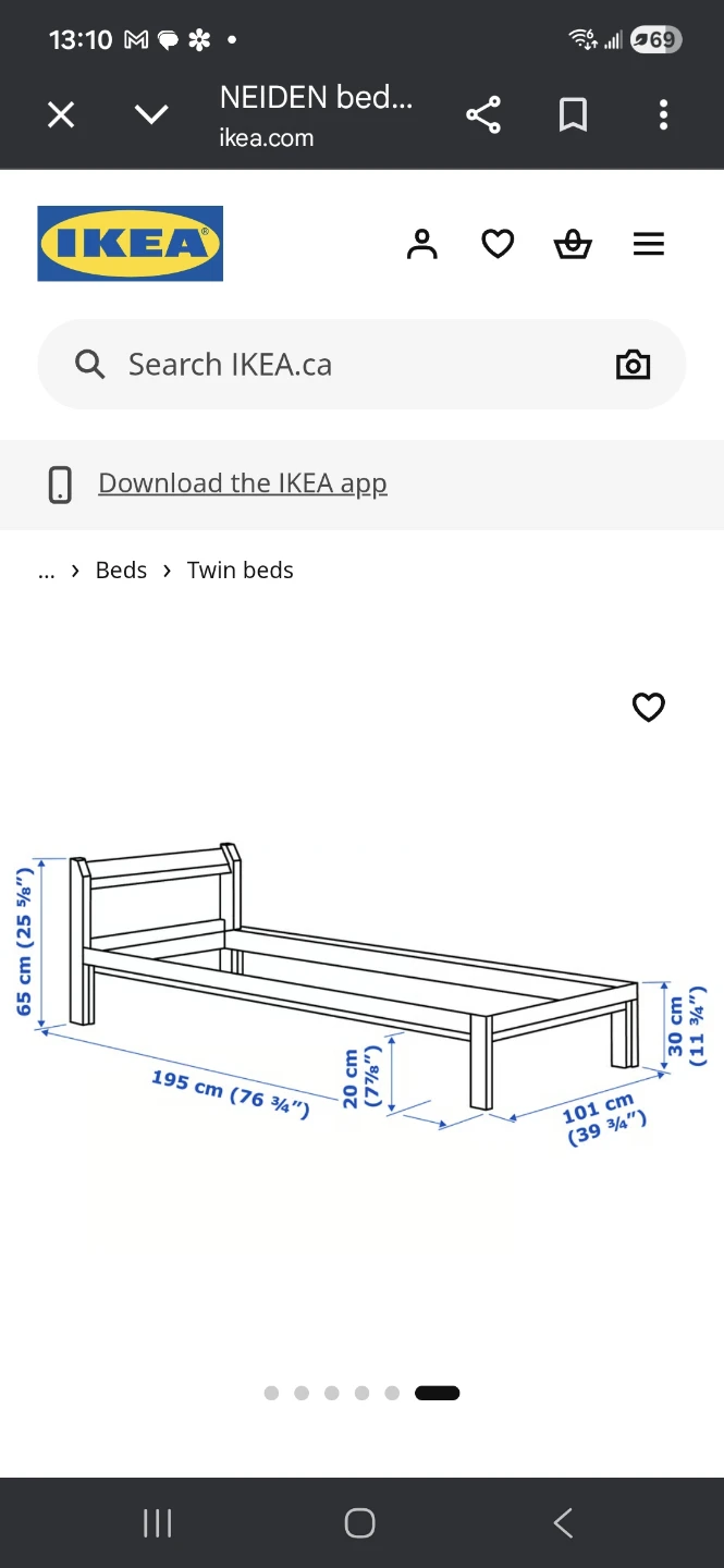 Ikea Wooden Twin Bed Frame with Slats - photo 4