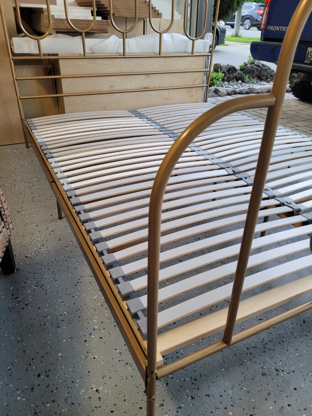 Gold Metal Bed Frame with Slat Support - photo 3