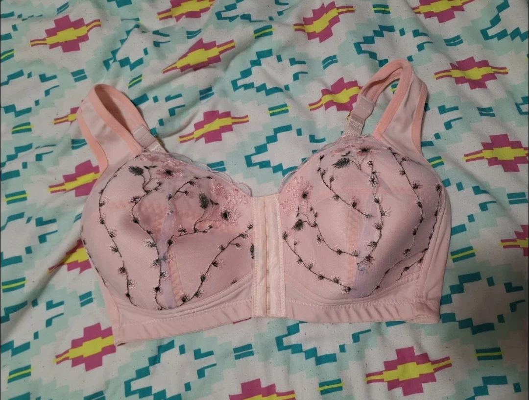 Pink Embroidered Bra 85F/36DDD