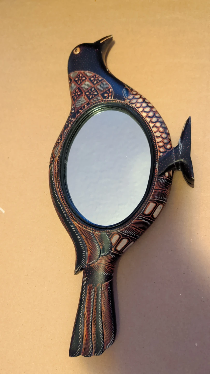 Decorative Bird Hand Mirror