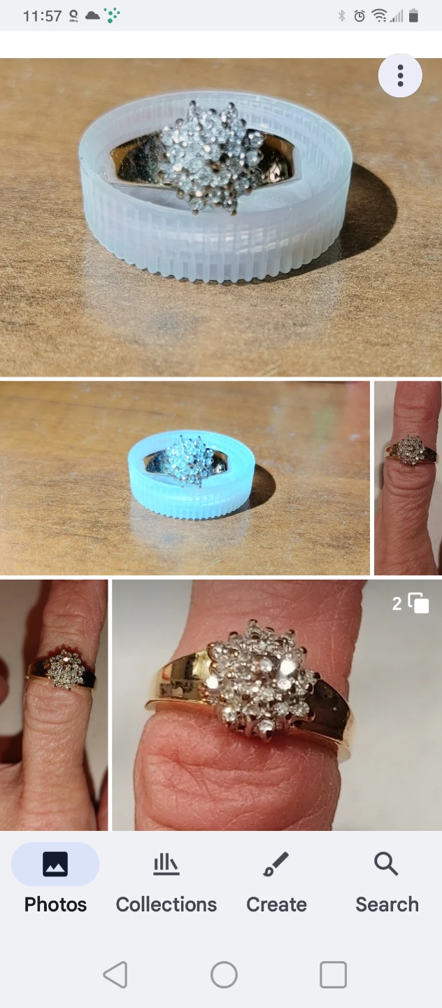 Gold Diamond Cluster Ring - photo 3