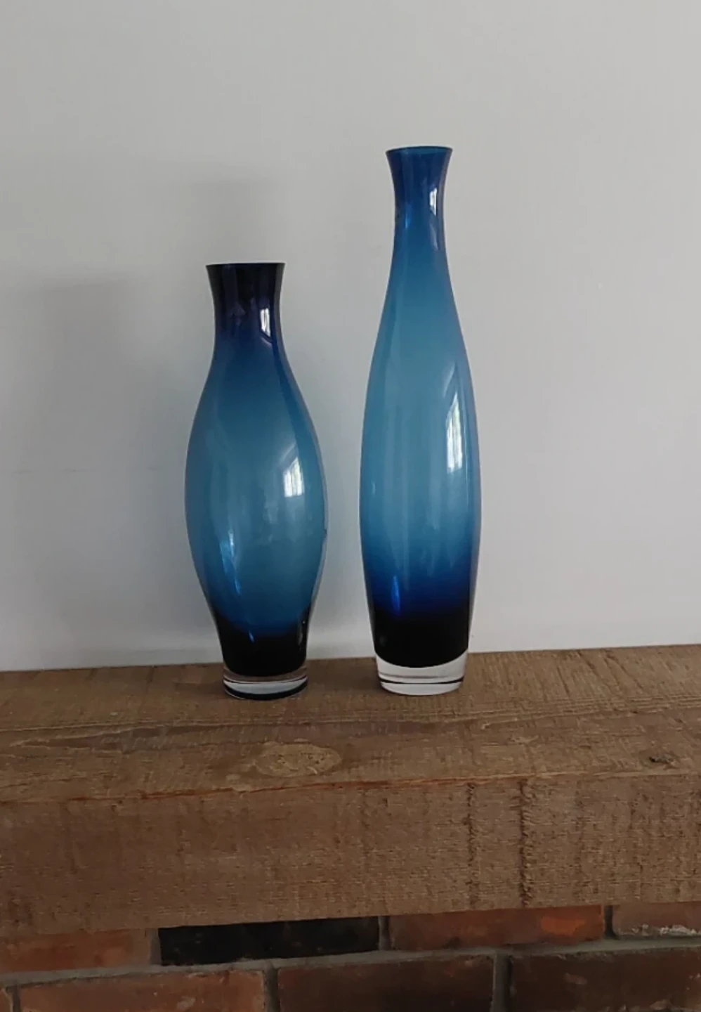 Pair of Blue Glass Vases