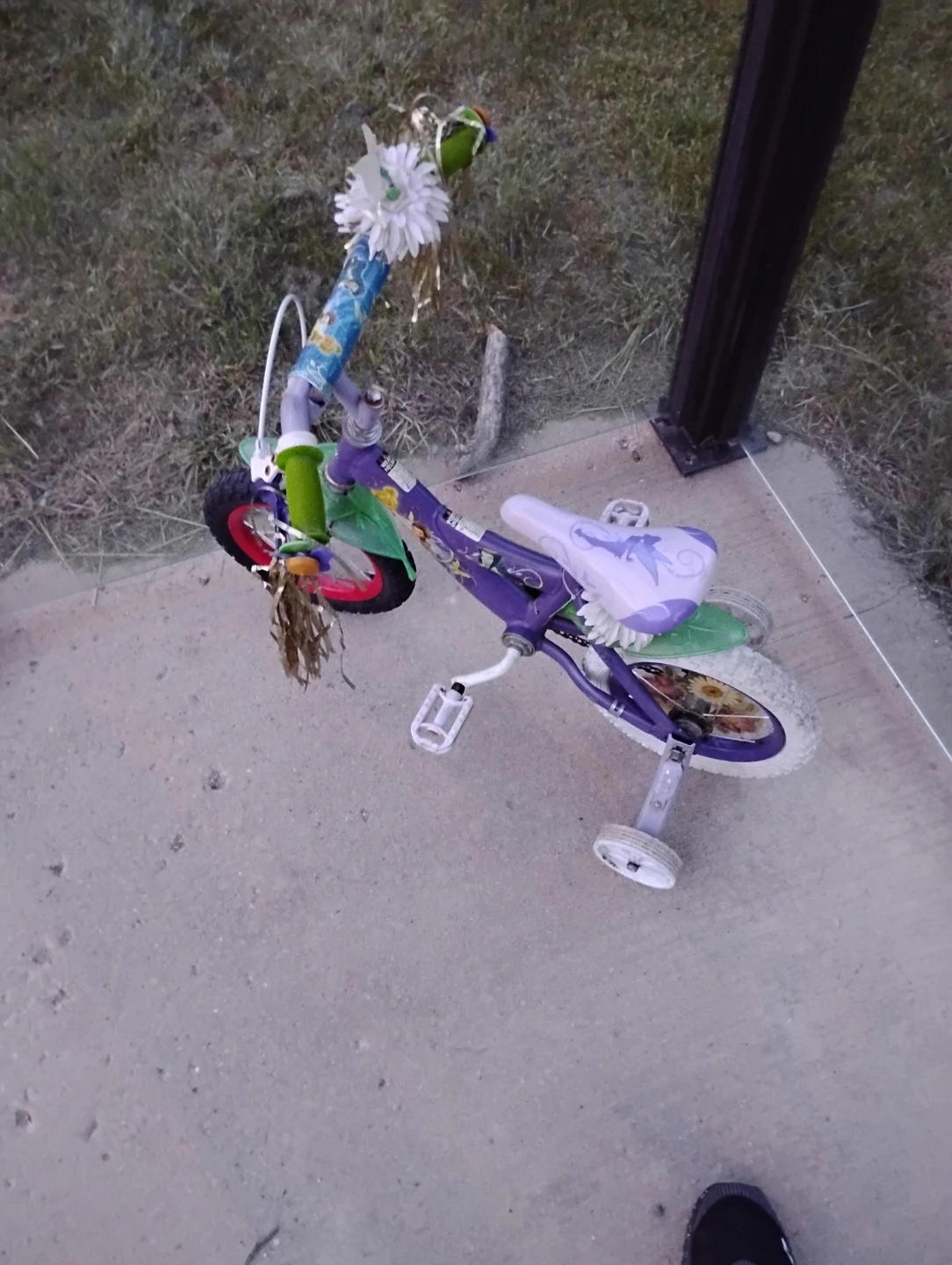 Kids Purple Bicycle with Training Wheels - photo 2