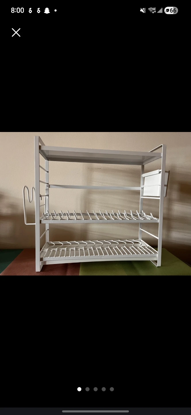 3-Tier White Dish Rack with Utensil Holder