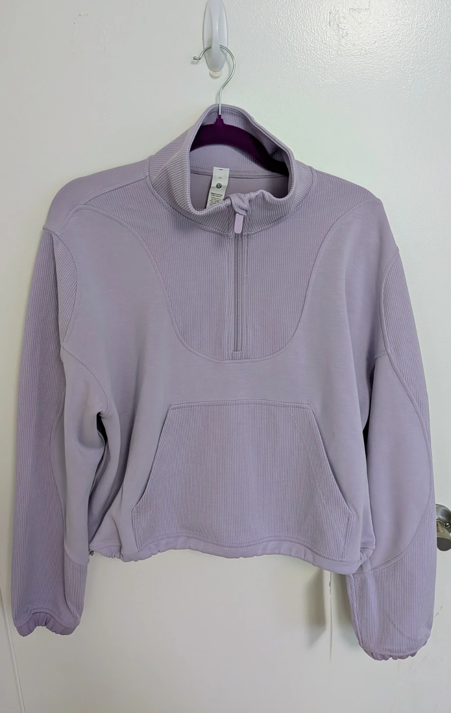 Brand New Lululemon Brushed Half Zip Pullover Lilac Size 10