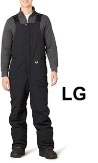 Men's Snow pants- Black Snow Bibs - Size LG