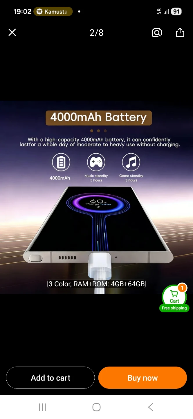 4GB+64GB Smartphone - Black - photo 4