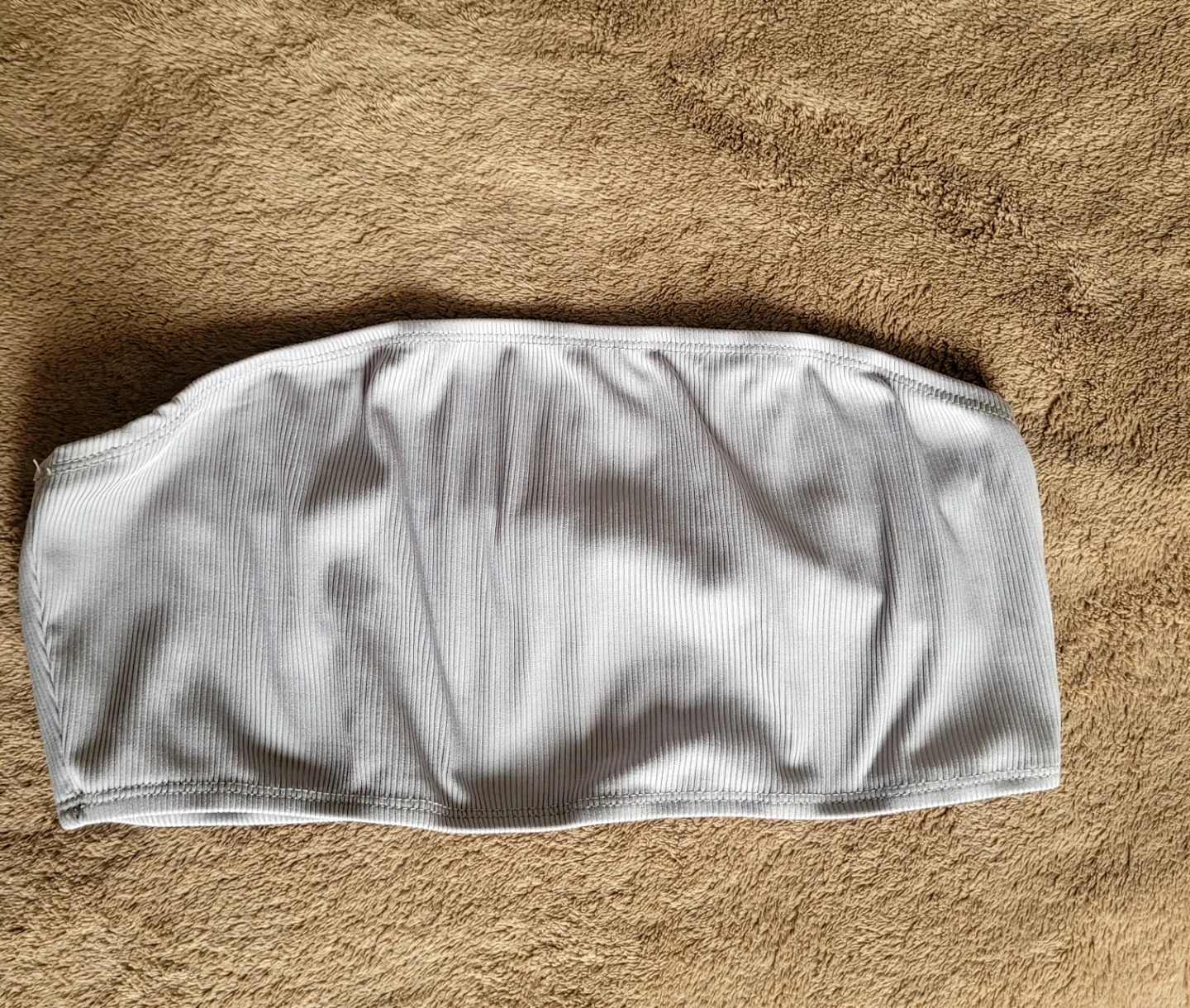 SHEIN Grey Ribbed Strapless Tube Top - Size Medium🌱
