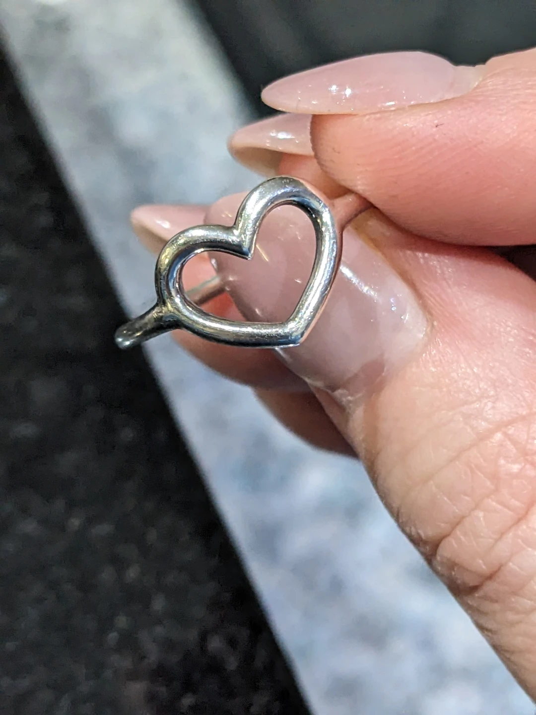 Size 7.5 Sterling Silver Pandora Open Heart Ring - photo 2