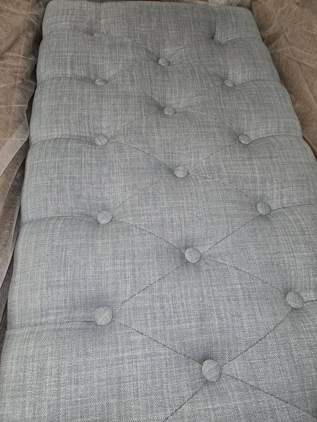 Madison Park Tufted Storage Ottoman Bench - Light Blue - photo 5