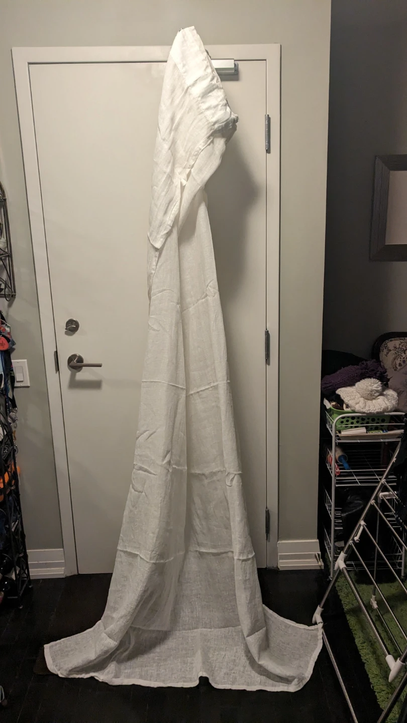 White Linen Curtains, 2 Panels