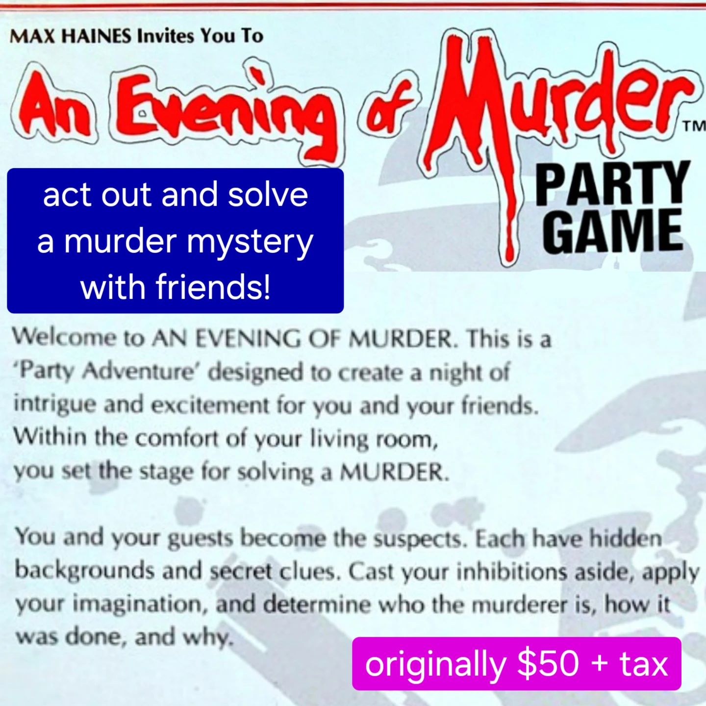 Murder Mystery Party Game - like new - photo 2