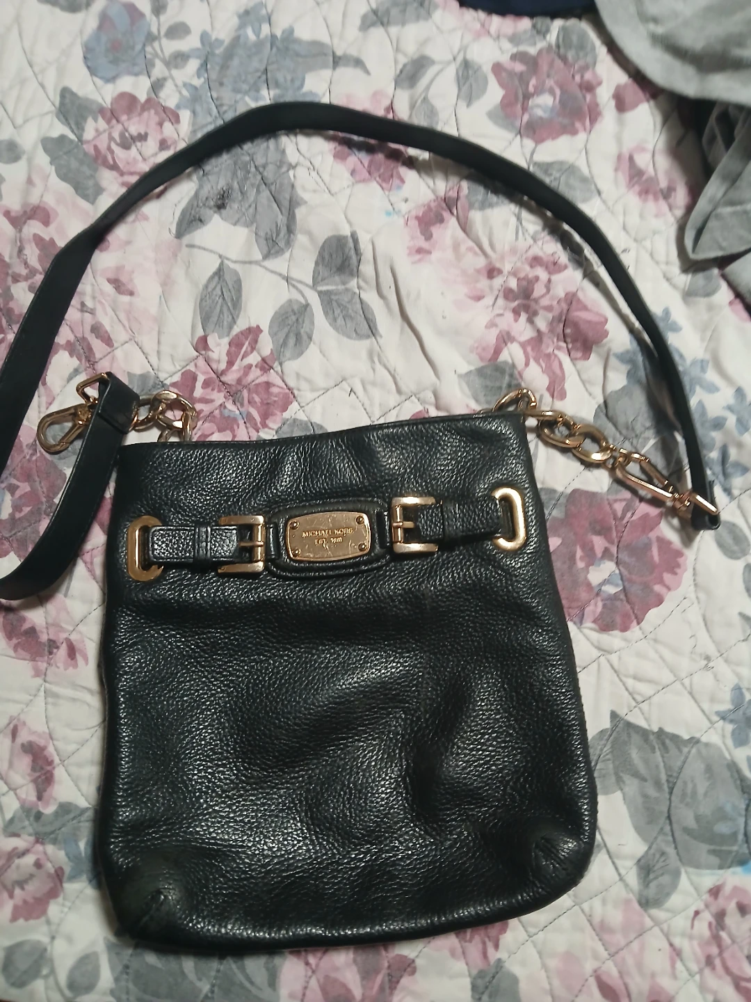 Michael Kors Black Leather Shoulder Bag