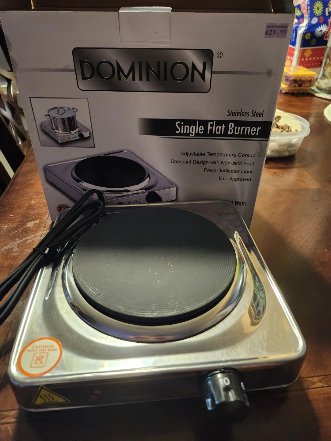 Dominion Single Flat Burner Stainless Steel