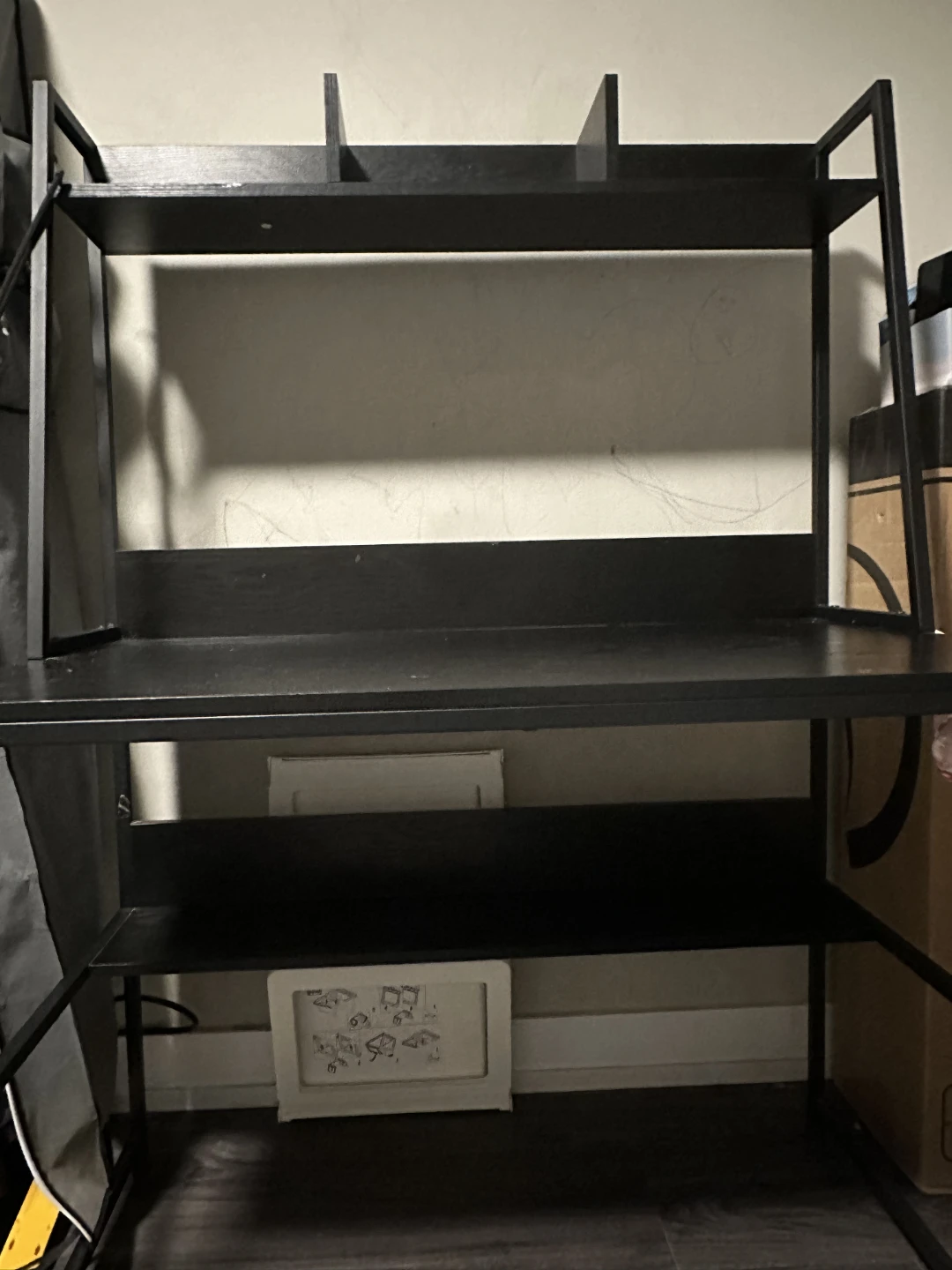 Black Metal Ladder Desk with shelves - photo 4