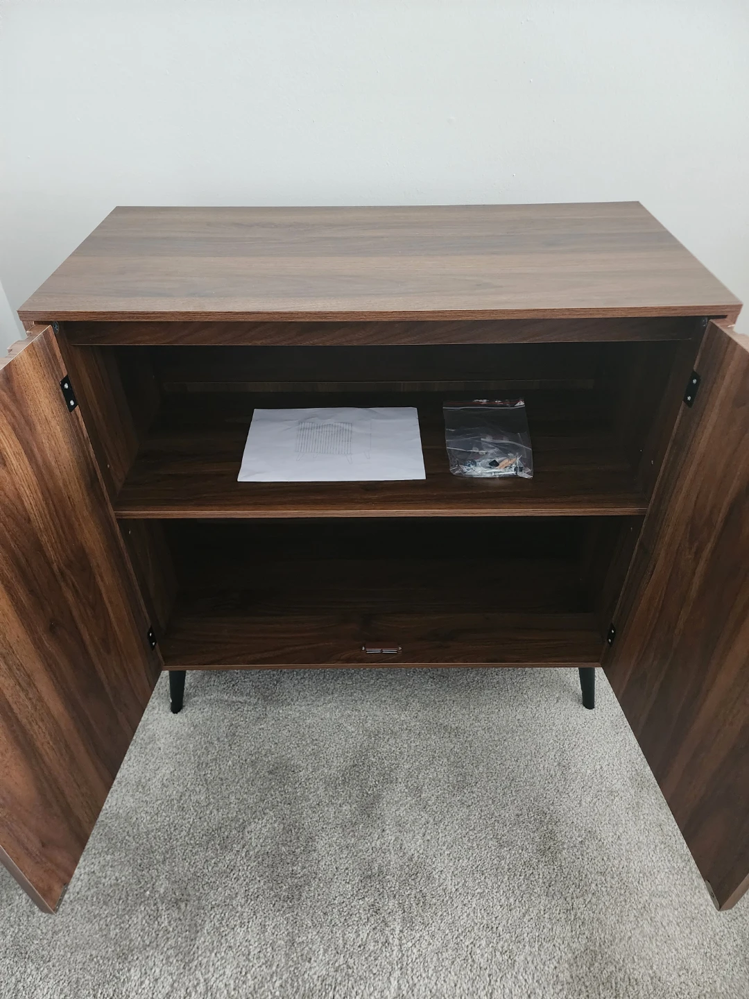 Modern Walnut Cabinet with Fluted Doors - Brand New - photo 2