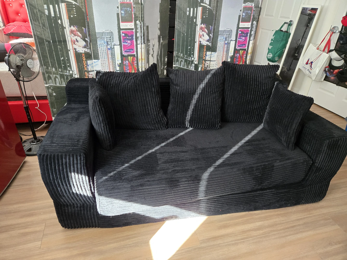 Black Corduroy Sofa