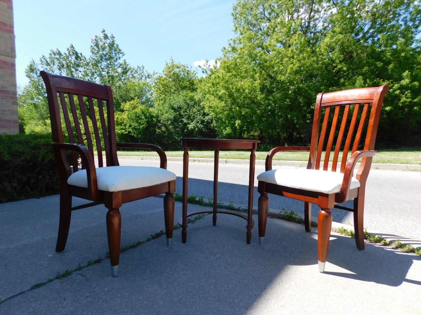 Wooden Dining Chairs and Side Table Set
