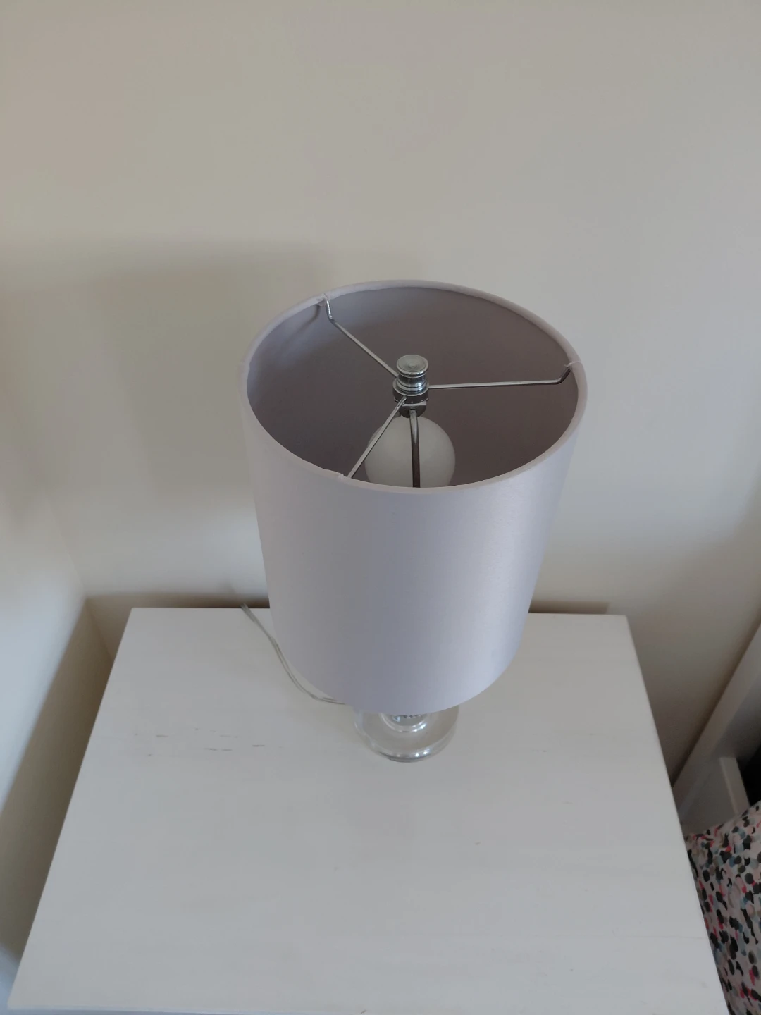 Clear Ball Accent Table Lamp with Grey Shade - photo 2