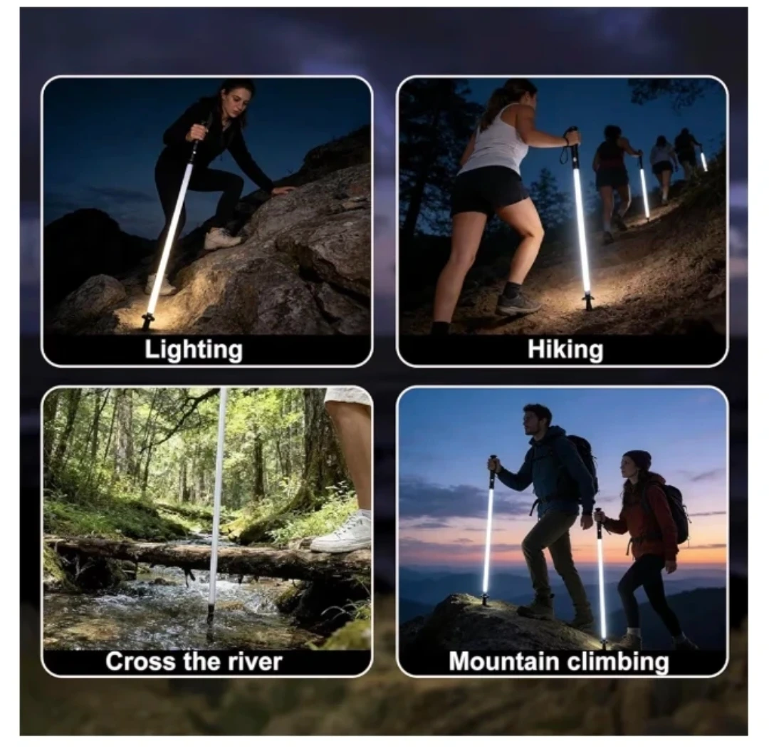 Cossify Rechargeable Ultra-Bright LED Light-Up Trekking Poles - photo 2