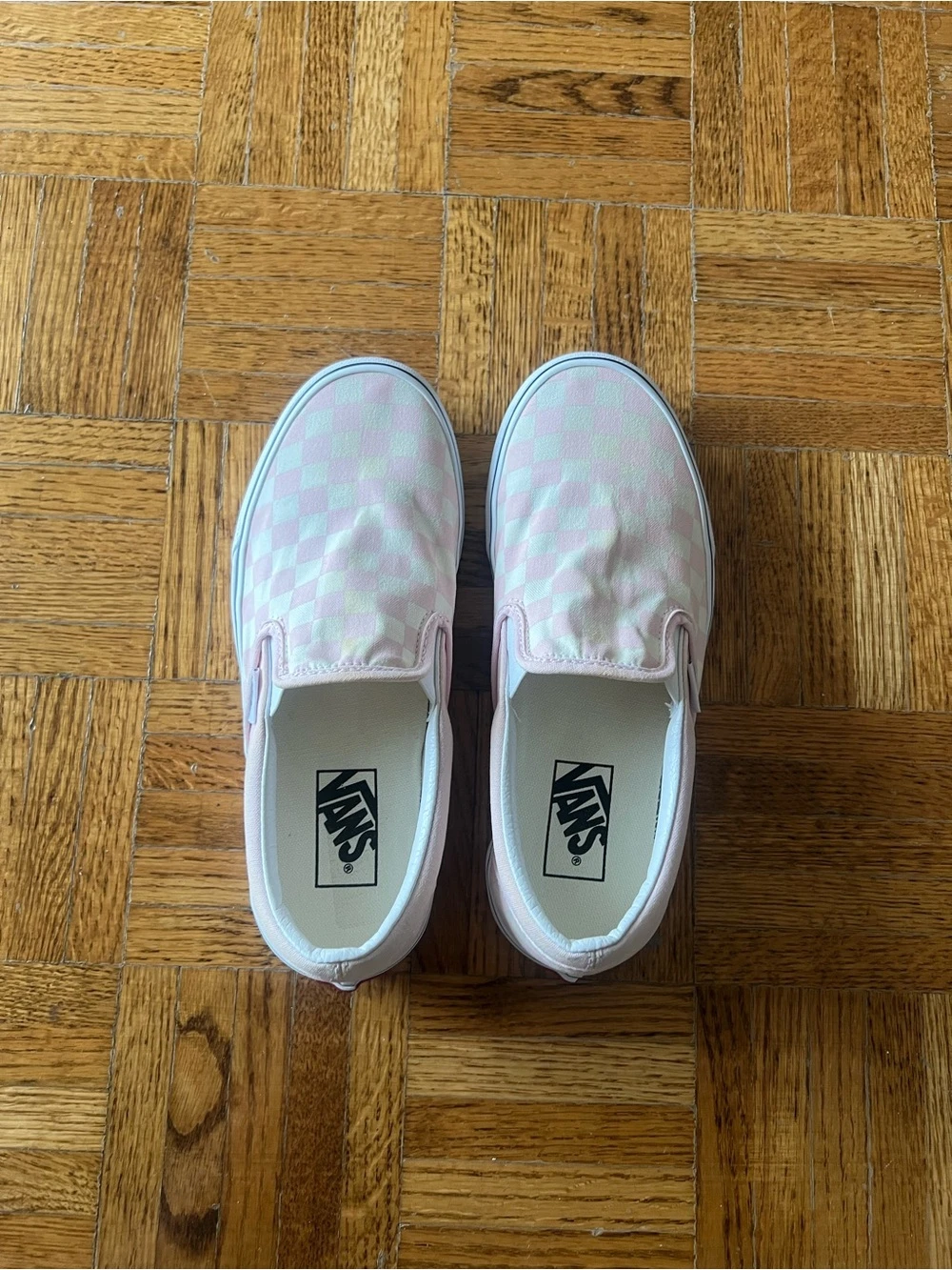 Vans Classic Slip-On Pink Checkerboard Sneakers