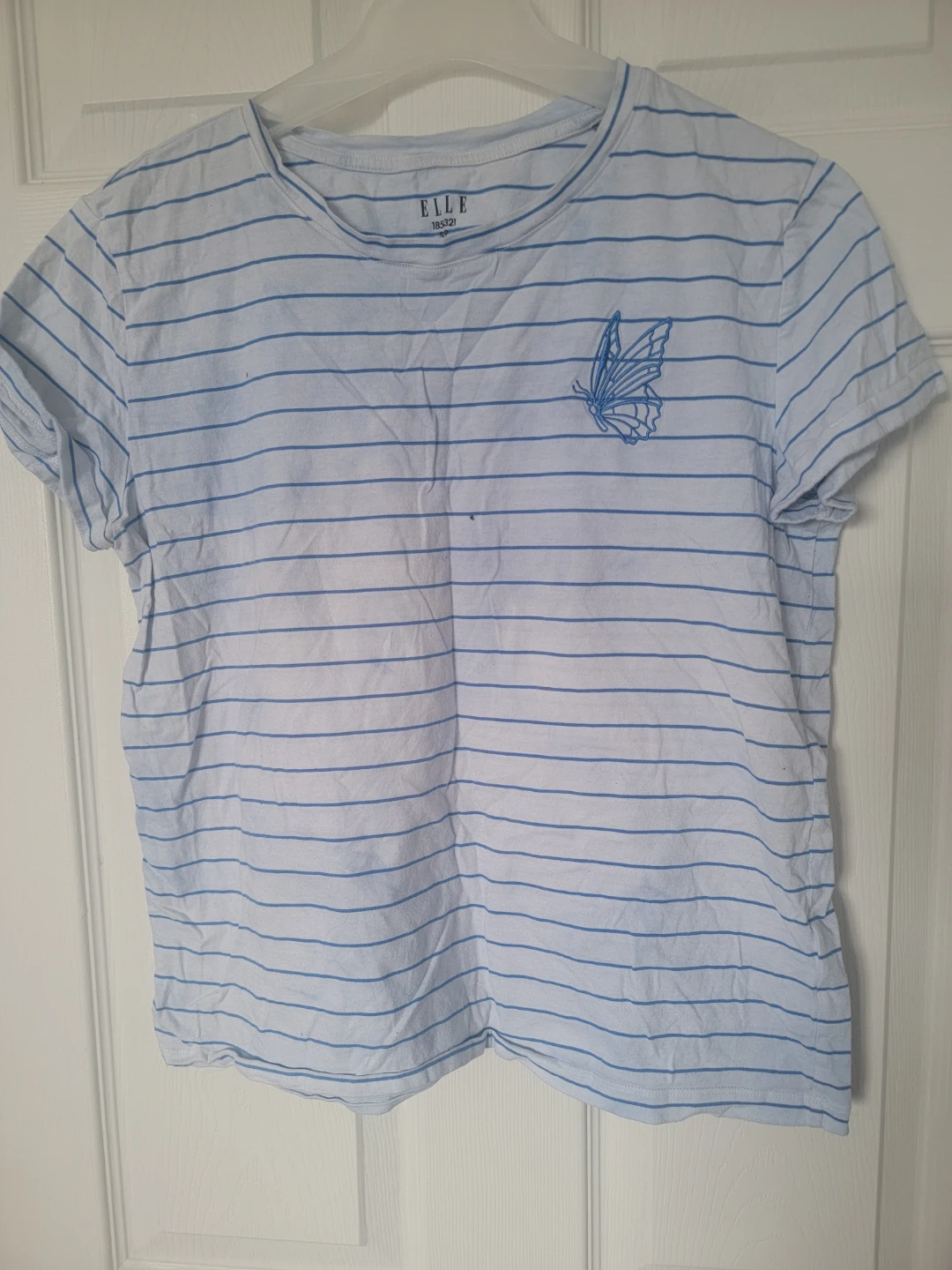 Elle Striped Butterfly T-Shirt -Small