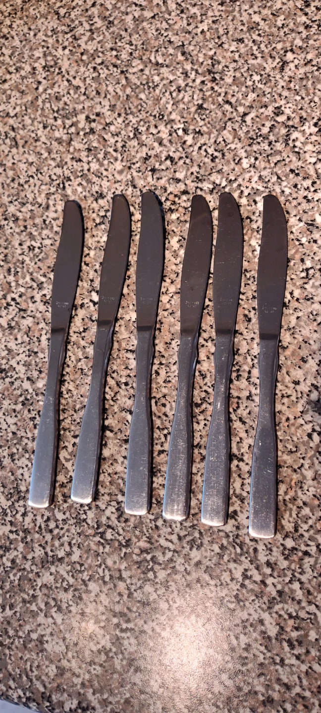 Set of 6 stainless steel dinner knives