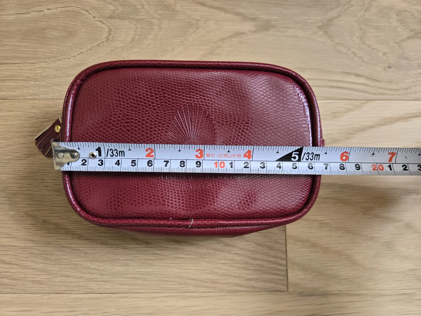 Burgundy Red Makeup Pouch Cosmetic Bag Omorovicza - photo 2